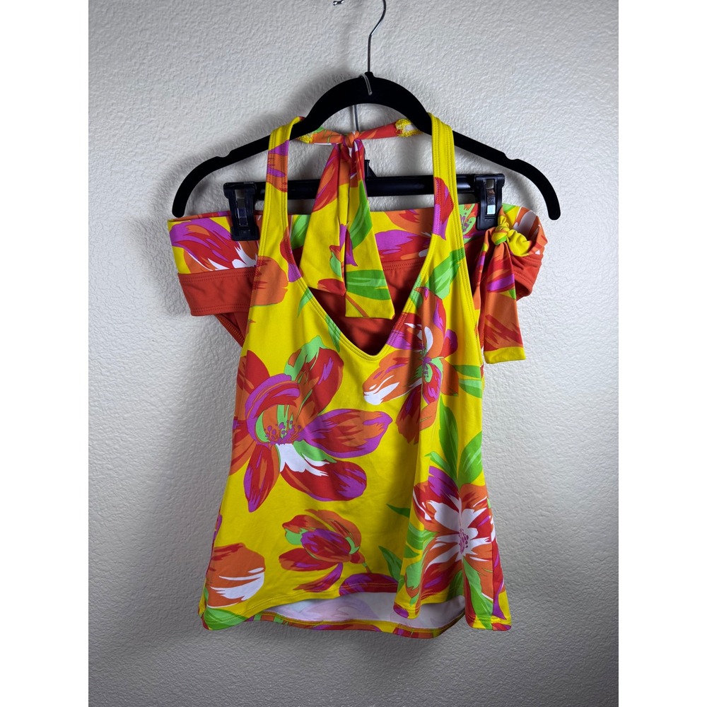 La Blanca Floral Halter Tankini Twoโ Piece Swimsuit Women 14 Stretch Tropical